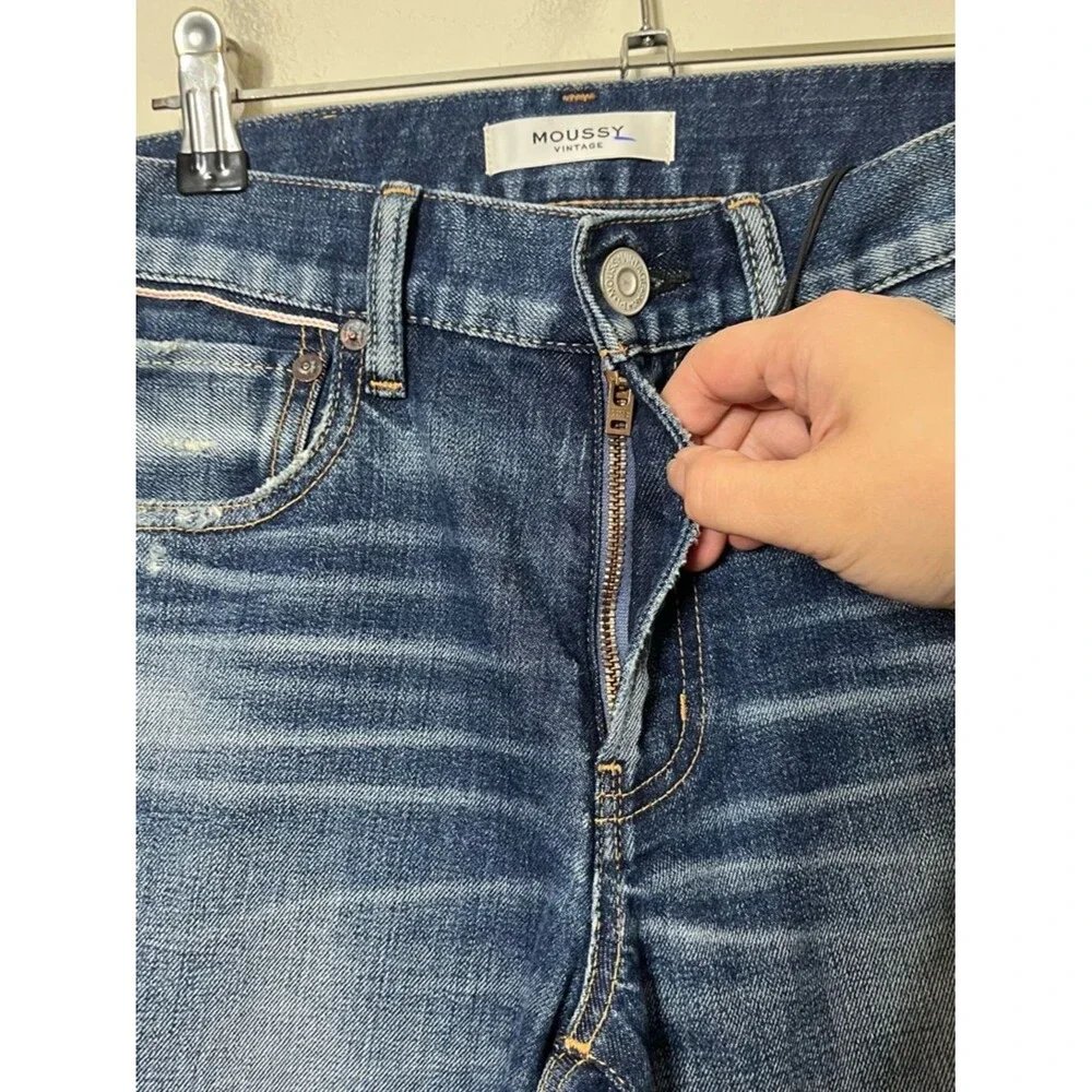 MOUSSY VINTAGE NWT Edgerton Skinny Jeans Women's 26‎ Dark Blue Selvedge Y2K Fit